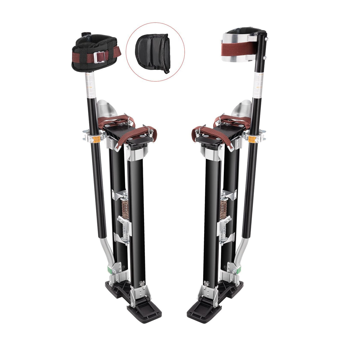 Drywall Stilts, 24''-40'' Adjustable Aluminum Tool Stilts with Protective Knee Pads, Durable and Non-slip Work Stilts for Sheetrock Painting, Walking, Taping, Black