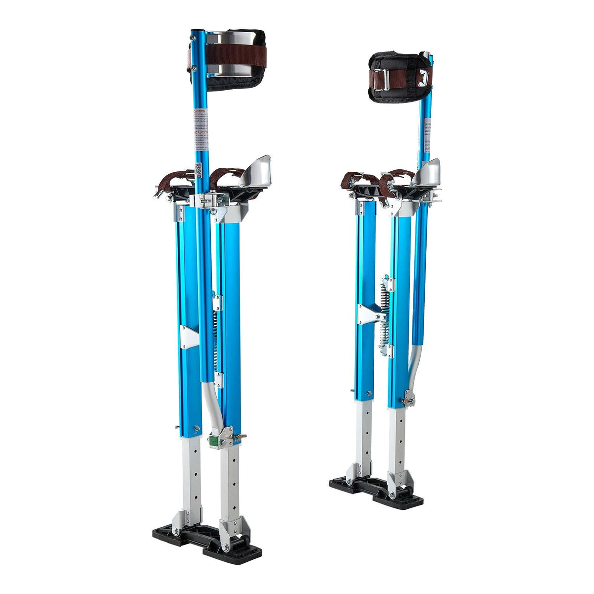 Drywall Stilts, 24.2–40.3 Inch Adjustable Aluminum Painter Stilts, 228 lbs Load Capacity, Non-Slip Rubber Feet, Dual Spring Shock Absorption, Comfortable Leg Straps for Painting, Decoration,Blue