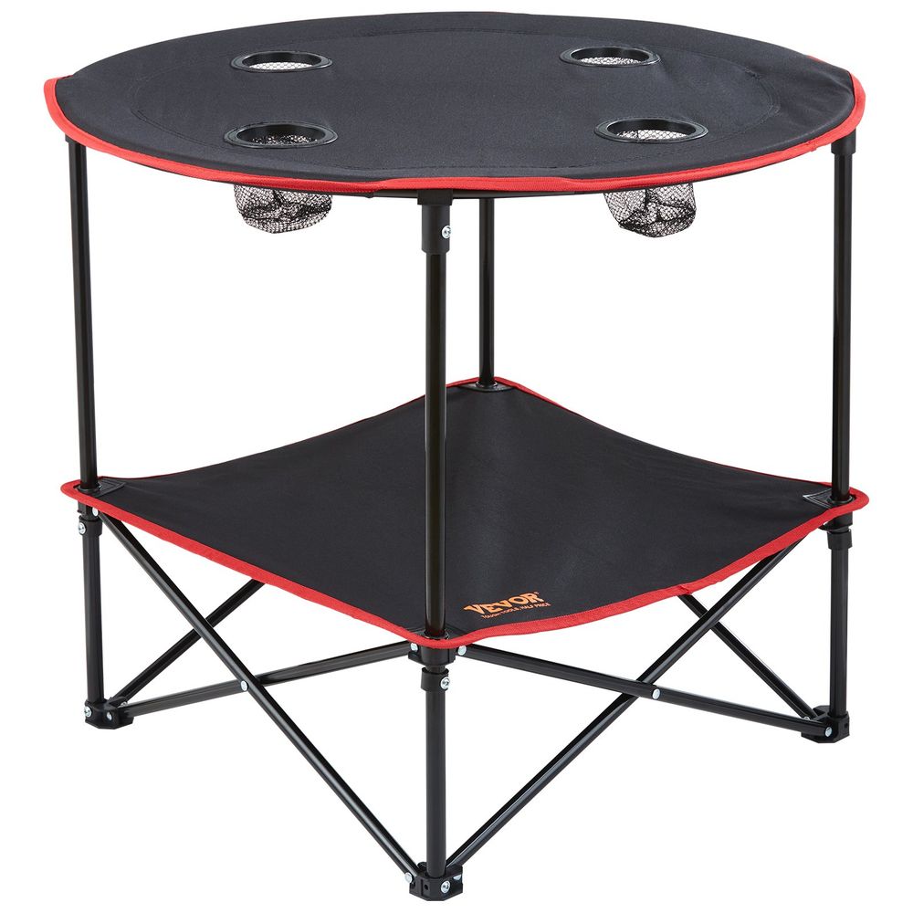 Folding Camping Table, Outdoor Portable Side Tables, Lightweight Fold Up Table, 600D Oxford Fabric & Steel Ultra Compact Work Table with Large Storage & Carry Bag, For Beach Picnic, 28.3"x24"