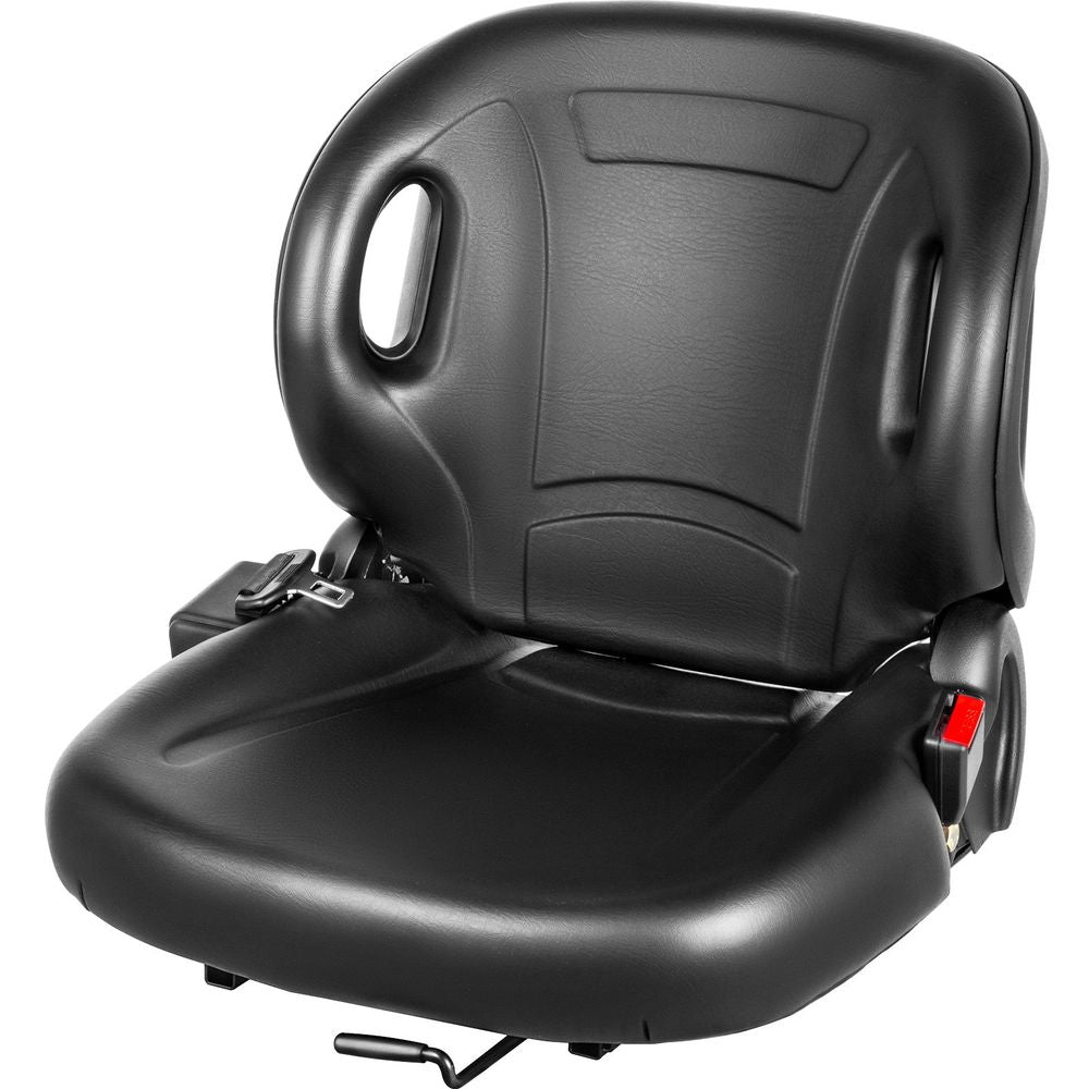Universal Tractor Seat With Retractable Seat Belt Switch, Forklift Seat, Lawn Mower Seat, Equipment Seat Compatible With Hyster, Tcm, Mitsubishi, And Nissan , Black