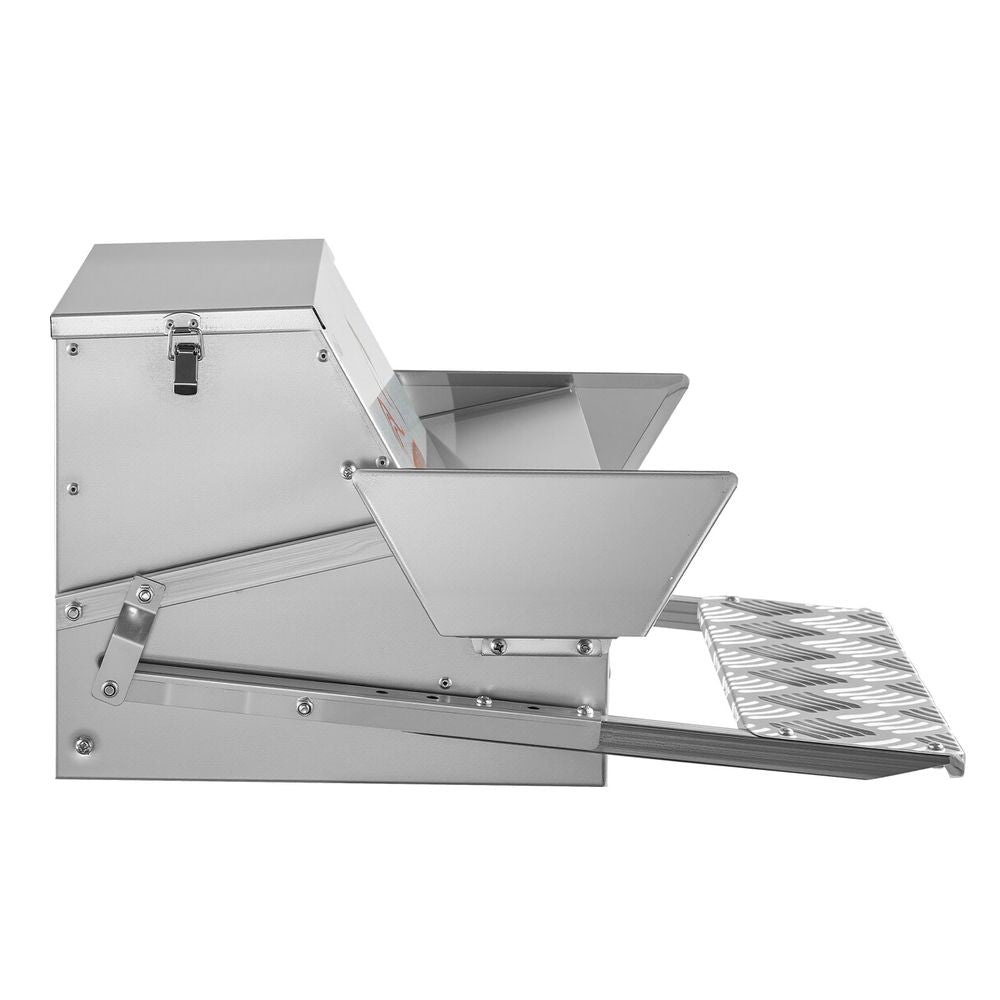 Automatic Chicken Feeder, 25 lbs Capacity, Rainproof Treadle Poultry Feeder with Lockable Lid, No Waste, Galvanized Steel Construction, Outdoor Use, for Chicken, Bantams, Poultry, Pheasants