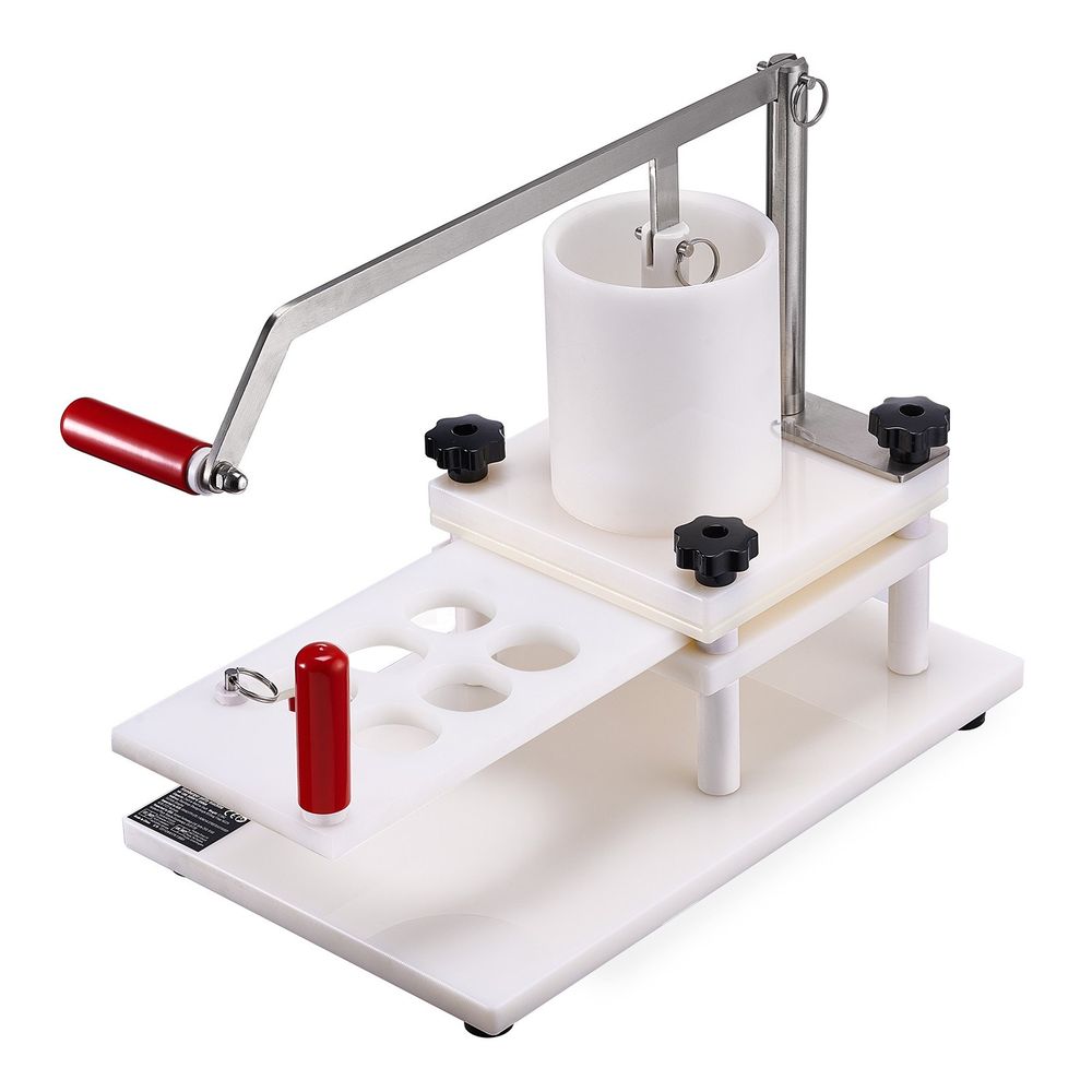 Commercial Burger Patty Maker, 3 Convertible Mold(2/4/5-inch) Manual Beef Patty Maker, 1.5KG Large-Capacity Hopper Hamburger Press Machine, PE Meat Forming Processor with Handle & Patty Paper