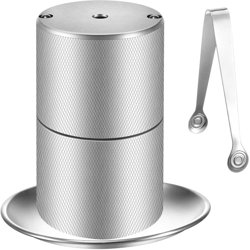 Ice Ball Press, 2.4" Ice Ball Maker, Aircraft Al Alloy Ice Ball Press Kit for 60mm Ice Sphere, Ice Press w/Stainless-Steel Clamp Plate, Silver Ice Ball Press Maker for Whiskey, Bourbon, Scotch