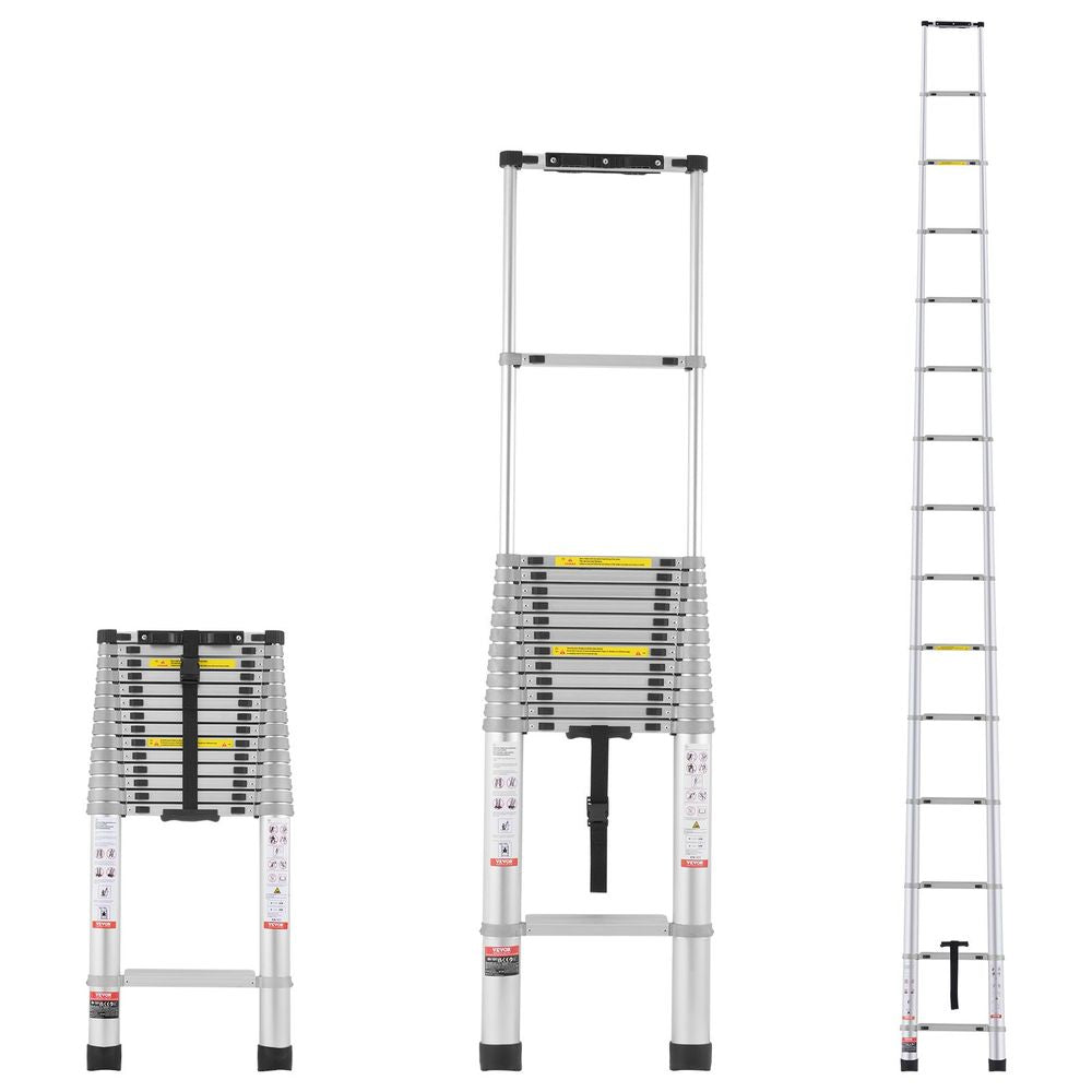 Telescoping Ladder, 20.3FT Aluminum Lightweight Extension Ladder, Multi-button Retraction Collapsible Ladder, 419 LBS Capacity with Non-slip Feet, Portable Compact Ladders for Home, RV, Loft