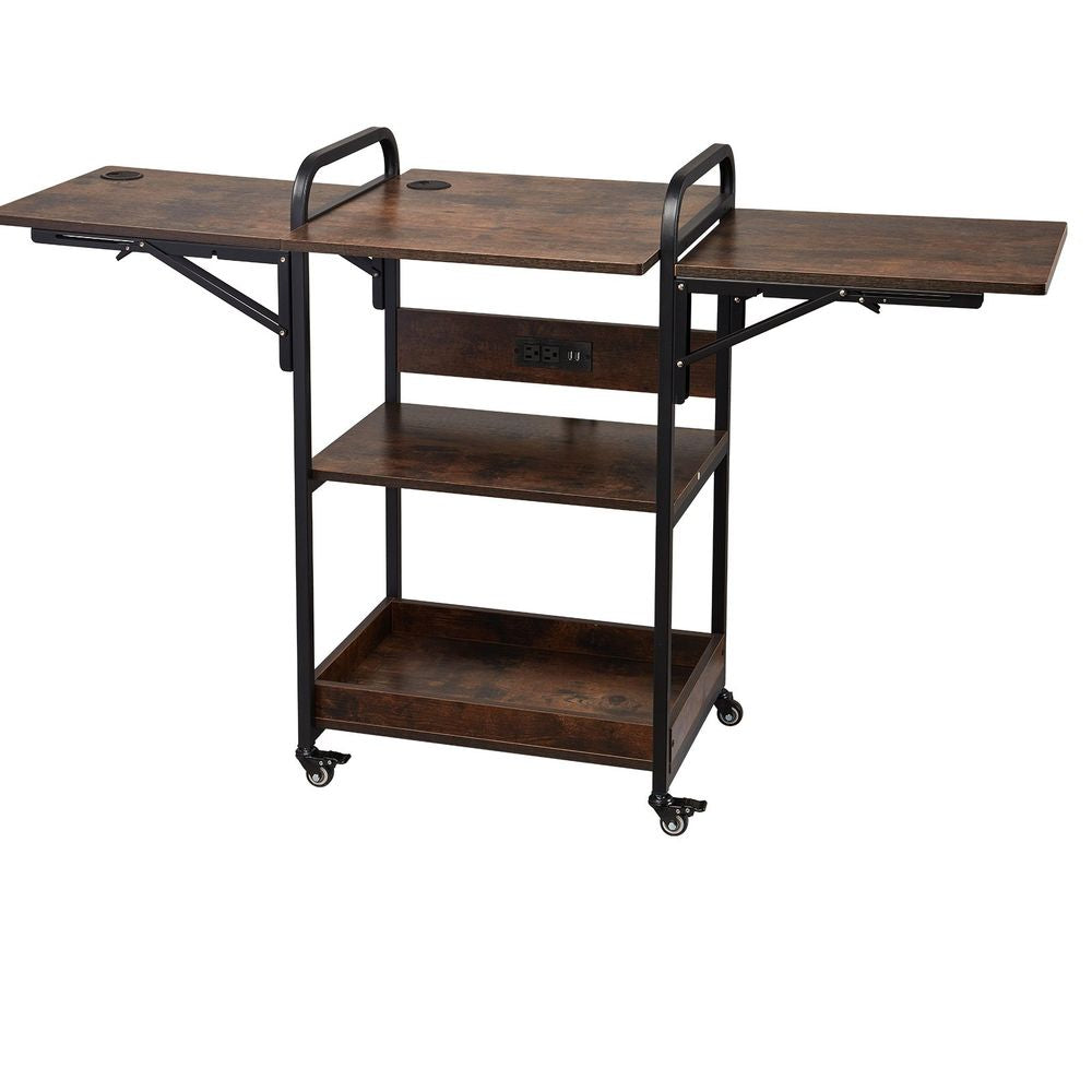 Heat Press Table with Charging Station 3 Tier Movable Heat Press Stand
