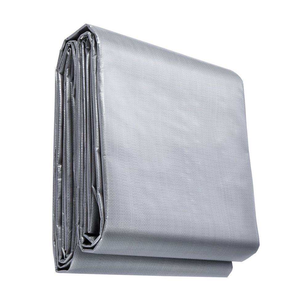 Tarp 10x12 ft, Waterproof Plastic Poly Tarp Cover 10 Mil, Multi Purpose Tear UV and Temperature Resistant Outdoor Tarpaulin with High Durability Reinforced Grommets (Silver/Brown)