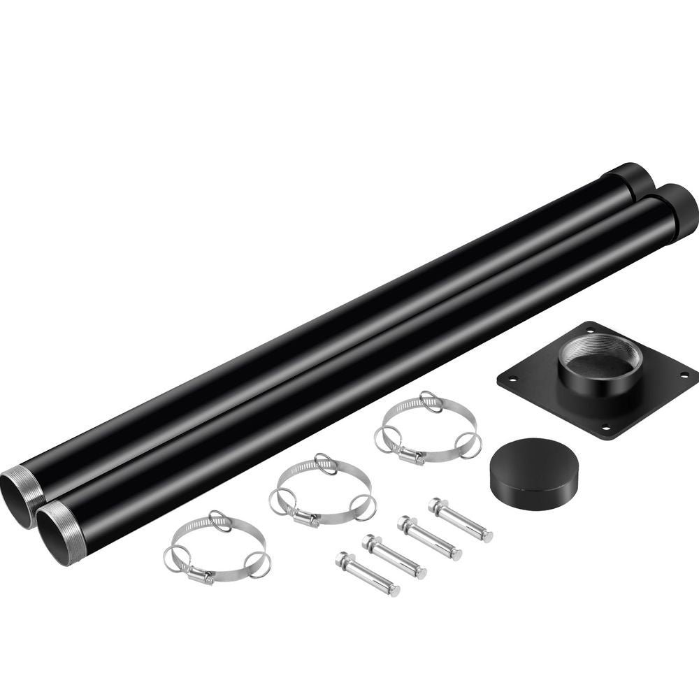 Sun Shade Post, 85" Shade Sail Post, 3" Diameter Sail Pole, Steel Structure Sail Shade Post, Powder Coated Extendable Sun Shade Pole Suitable for Lawn, Garden, Wooden Deck, Backyard, Playground