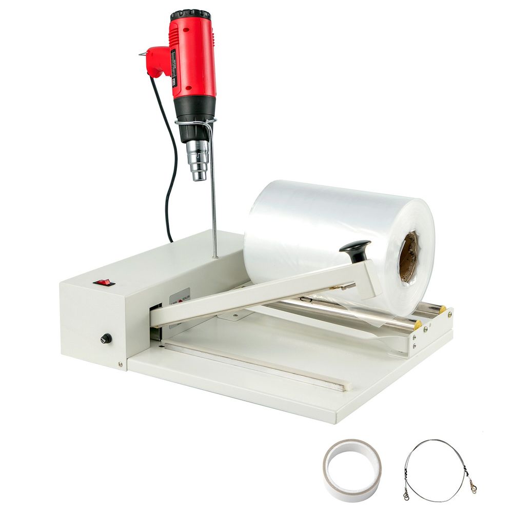 12" Shrink Wrap Sealer? 450W I-Bar Shrink Wrap Machine, Wrap Sealer with Heat Gun and Shrink Film Suit for PVC POF Film
