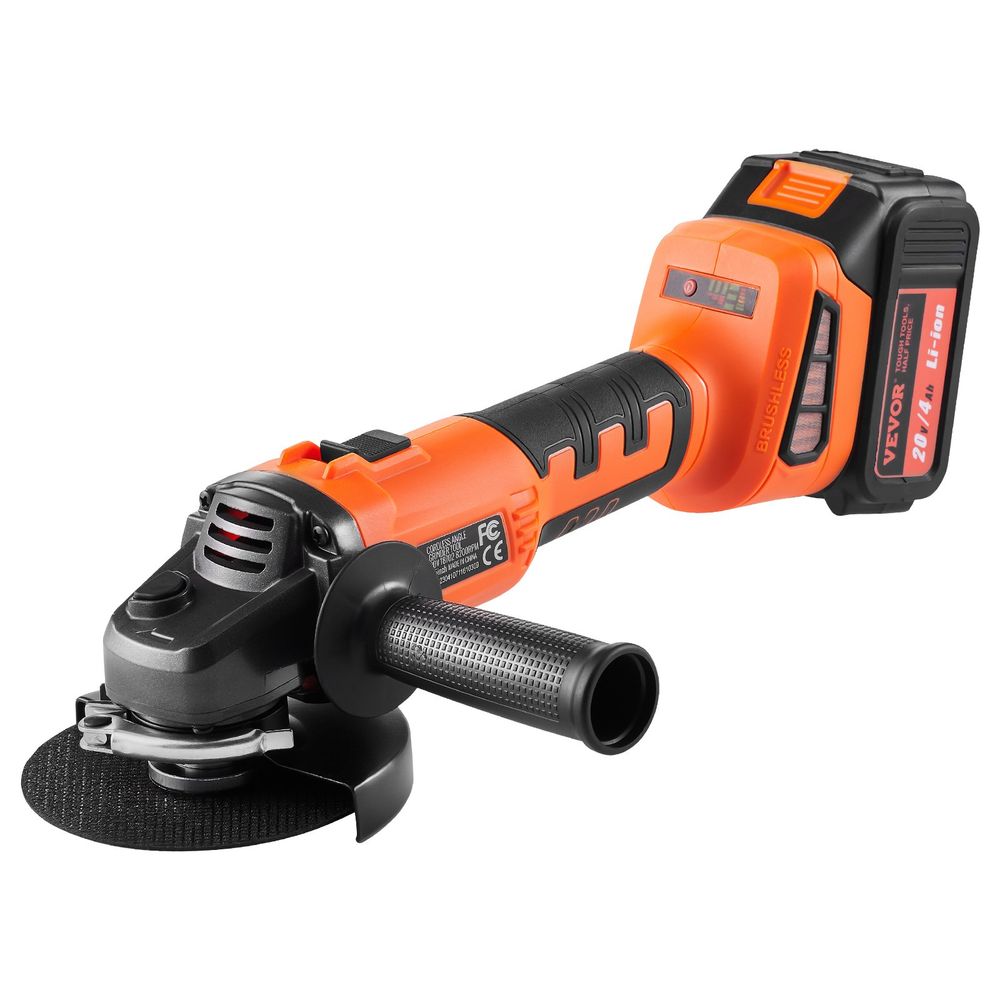 Cordless Angle Grinder Kit, 4-1/2'' 9000rpm Brushless Motor, 3 Variable Speed, Electric Grinder Power Tools with 20V 4.0Ah Battery & Fast Charger For Cutting, Polishing, Rust Removal