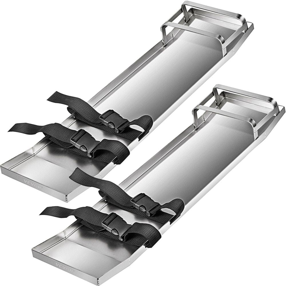 Concrete Knee Boards 30'' x 8'' Slider Knee Boards, Kneeler Board Stainless Steel Kneeboards, Concrete Sliders Pair Moving Sliders, w/Concrete Board Straps for Cement and Concrete Finishing