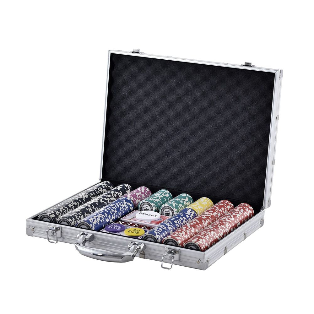 Poker Chip Set, 500-Piece Poker Set, Complete Poker Playing Game Set with Aluminum Carrying Case, 11.5 Gram Casino Chips, Cards, Buttons and Dices, for Texas Hold'em, Blackjack, Gambling