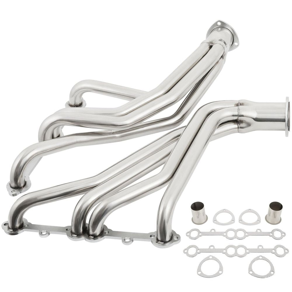 Exhaust Header Stainless Steel Long Tube Exhaust Header Polished Manifold Header For Chevy 283 302 305 307 327 350 400 Long Tube Exhaust Header