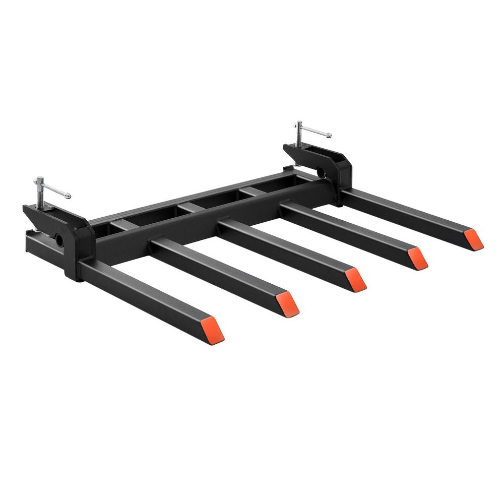 Clamp on Debris Forks to 48" Bucket, 2600 lbs Capacity Heavy Duty Clamp on Pallet Forks Bucket Attachments, Fit for Loader Bucket Skidsteer Tractor to Clean up Fallen Limbs Debris or Yard Wwaste