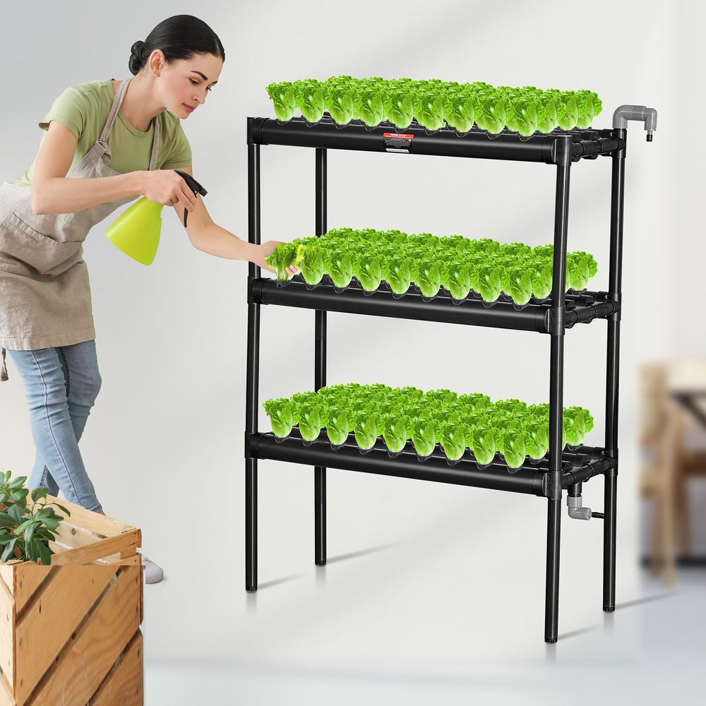 Hydroponics Growing System 108 Sites 3-Layer Hydroponic Grow Kit PVC Pipes