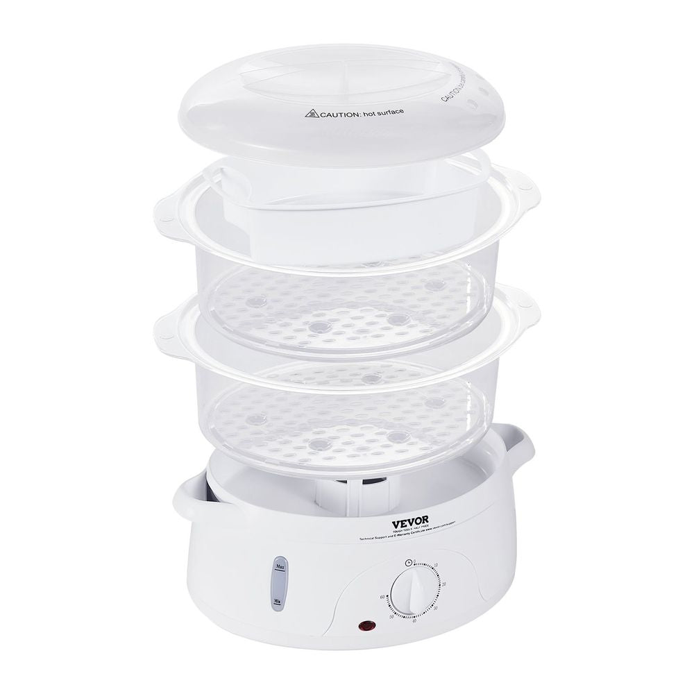 Electric Food Steamer, 7.4Qt/7L Electric Vegetable Steamer with 2-Tier Stackable Trays, 800W Food-Grade Food Steamer for Cooking with 60-Min Timer, Auto Shut-Off and Boil Dry Protection