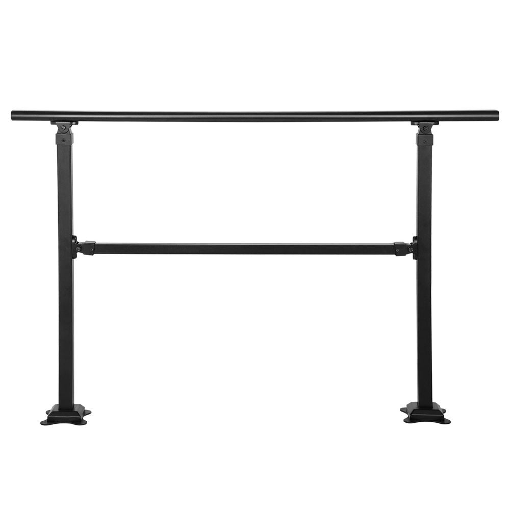 Outdoor Stair Railing, Fits for 0-5 Steps Transitional Wrought Iron Handrail, Adjustable Exterior Stair Railing, Handrails for Concrete Steps with Installation Kit, Matte Black Outdoor Handrail