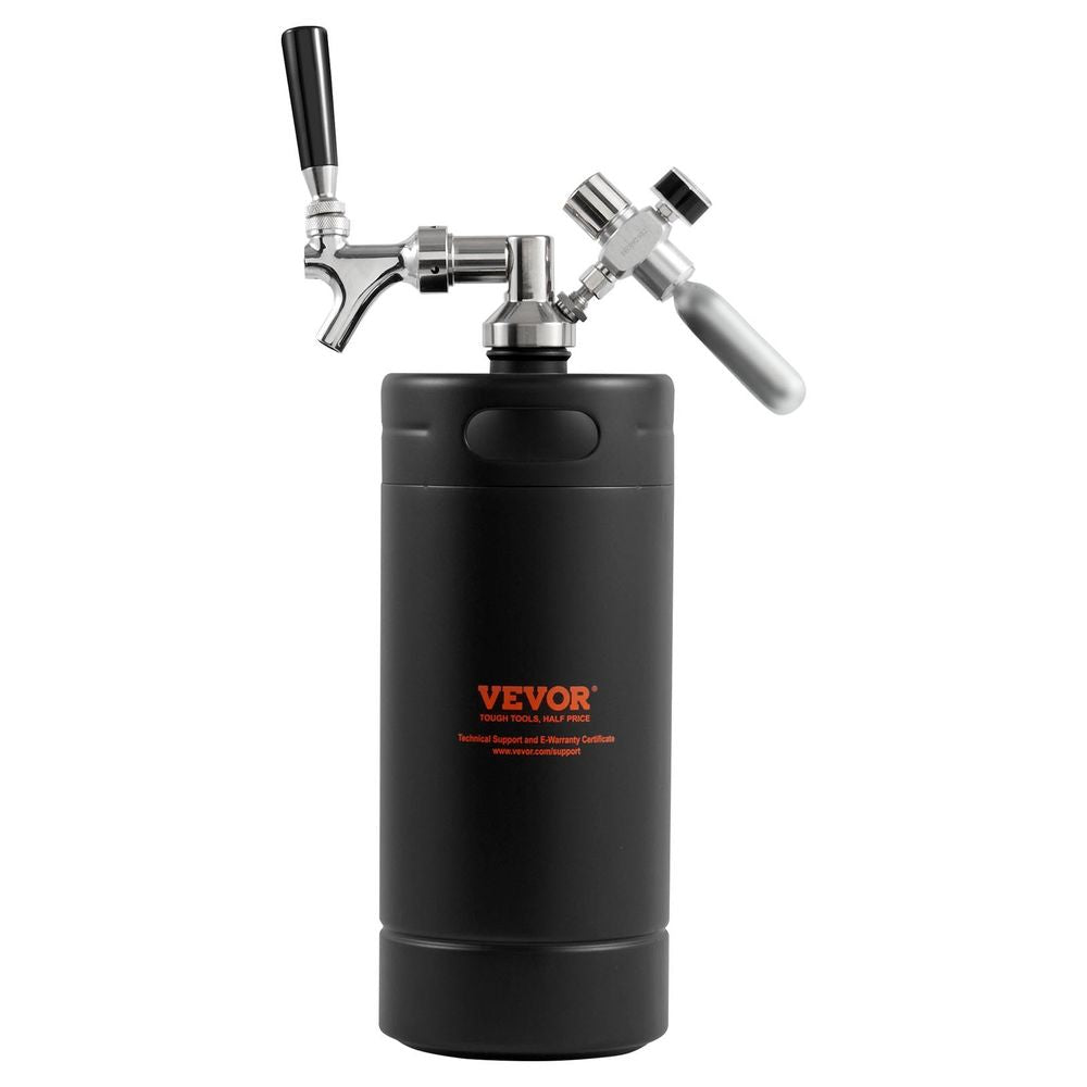 Beer Growler Tap System, 128Oz 4L Mini Keg, 304 Stainless Steel Pressurized Beer Growler, Keg Growler with Pressure Display, CO2 Regulator Faucet, Leak-Proof Ring For Draft, Homebrew, Craft Beer