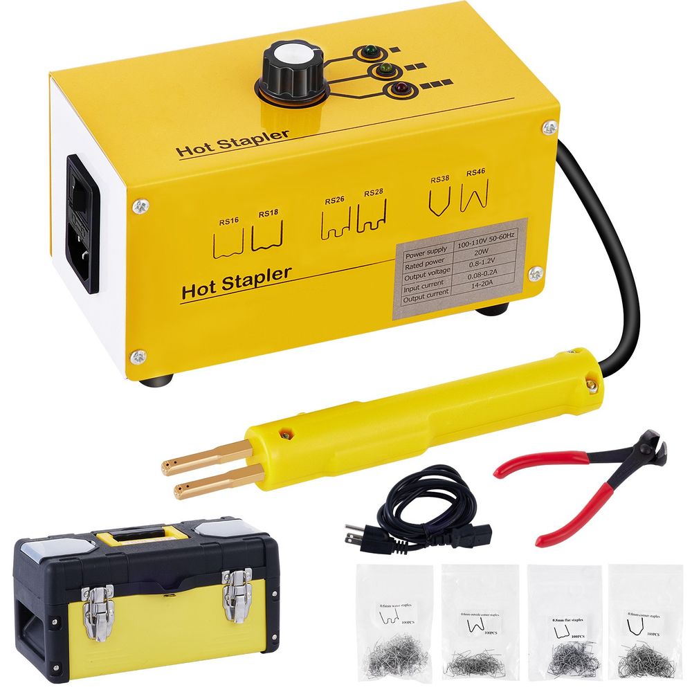 Hot Stapler Plastic Repair Kit 600 Staples Tool Box 20W Plastic Welder Kit for Plastic Repair Thermo Repair (600 Staples)