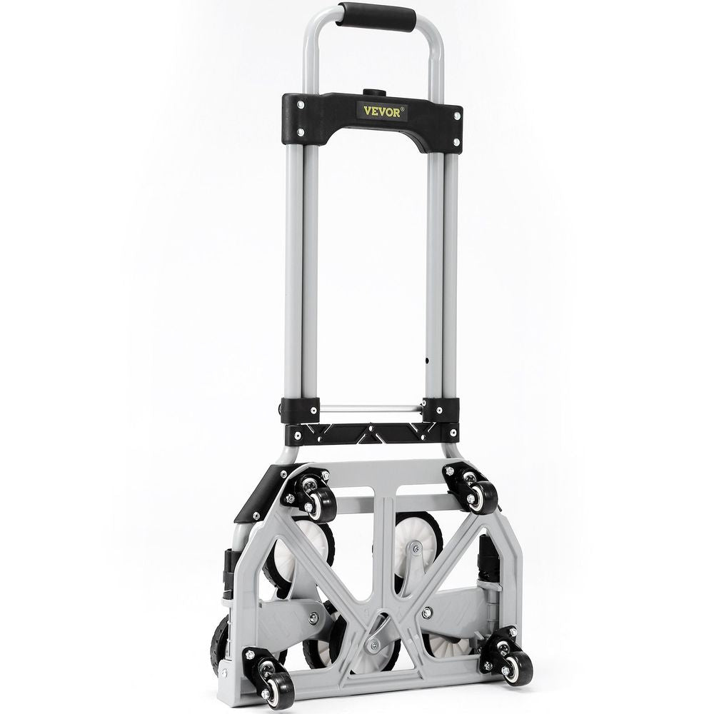 Stair Climbing Cart, 220 lbs Capacity Hand Truck with Adjustable Handle, Folding Dolly Cart for Stairs, Stair Climbing Dolly Hand Carts with 10 Wheels for Shopping, Moving, Office Use