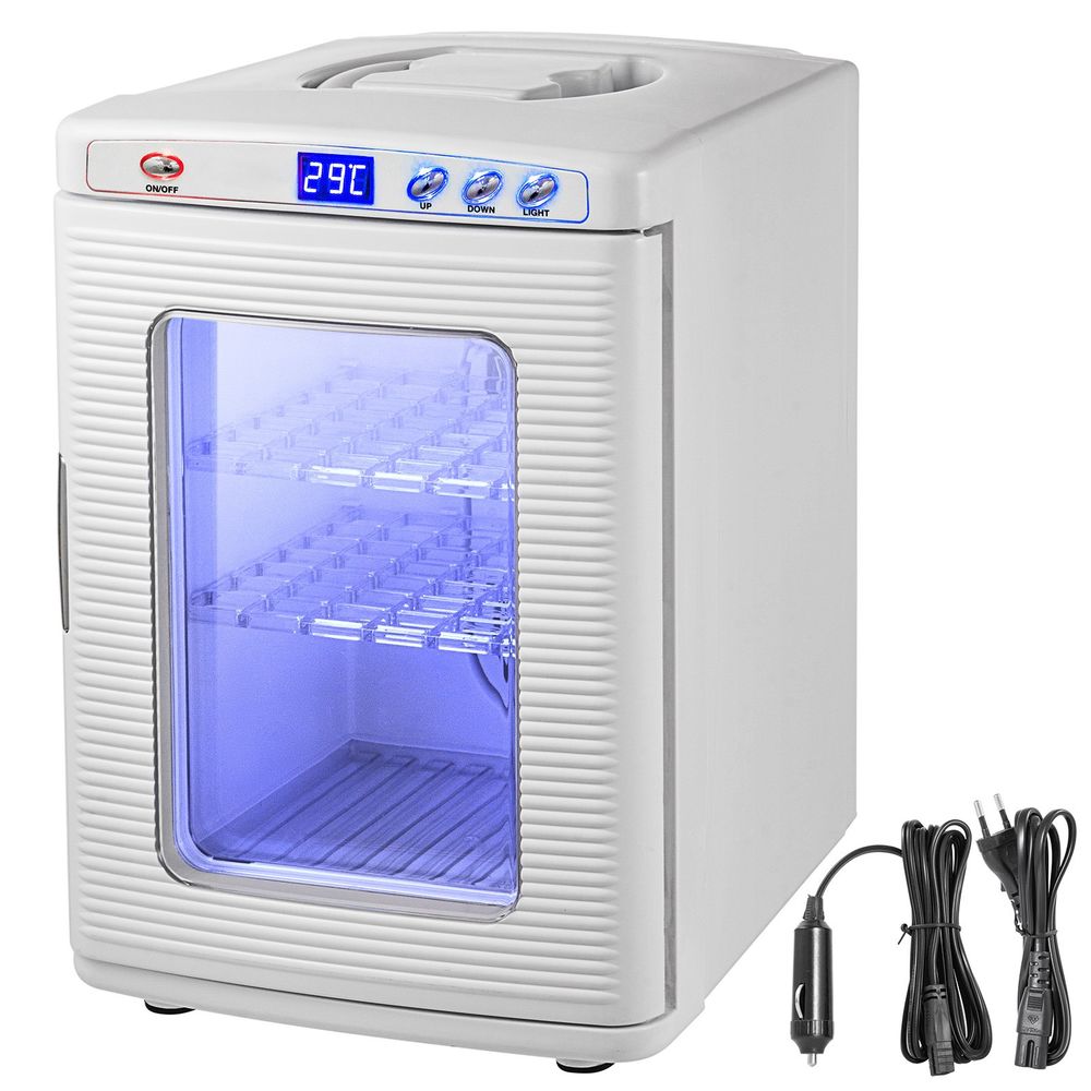 White Reptile Incubator 25L Scientific Lab Incubator Digital Incubator Cooling and Heating 5-60°C Reptile Egg Incubator 12V/110V Work for Small Reptiles