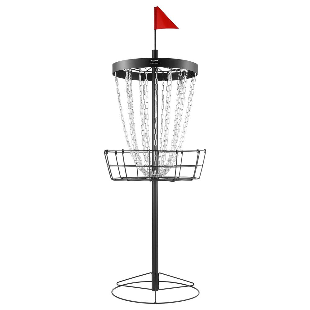 Disc Golf Basket, 24-Chains Portable Disc Golf Target Hole, Heavy Duty Steel Practice Disc Golf Target, Indoor & Outdoor Disc Golf Course Basket, Disc Golf Basket Stand Equipment, Black