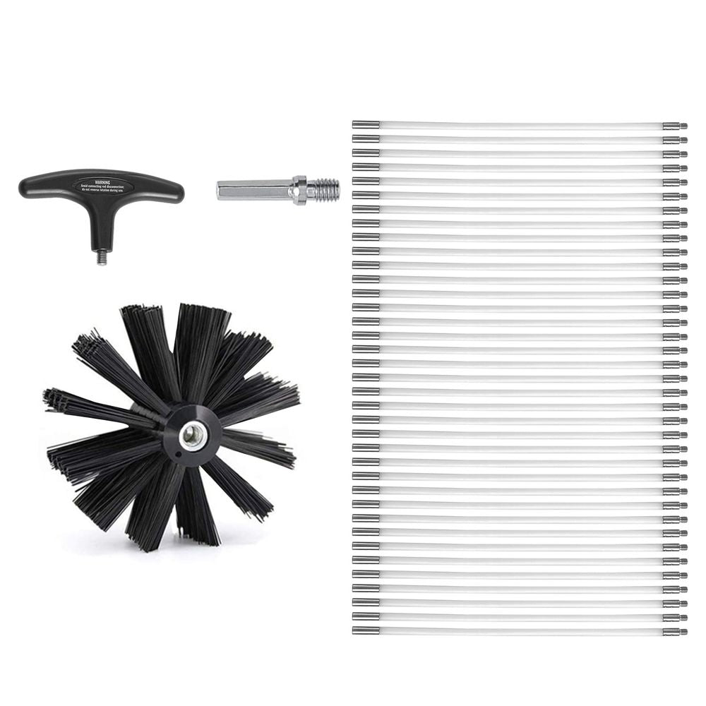 50 FEET Dryer Vent Cleaner Kit, 37 Pieces Duct Cleaning Brush, Reinforced Nylon Dryer Vent Brush, Dryer Cleaning Tools Lint Remover with Flexible Lint Trap Brush, Clamp Connectors