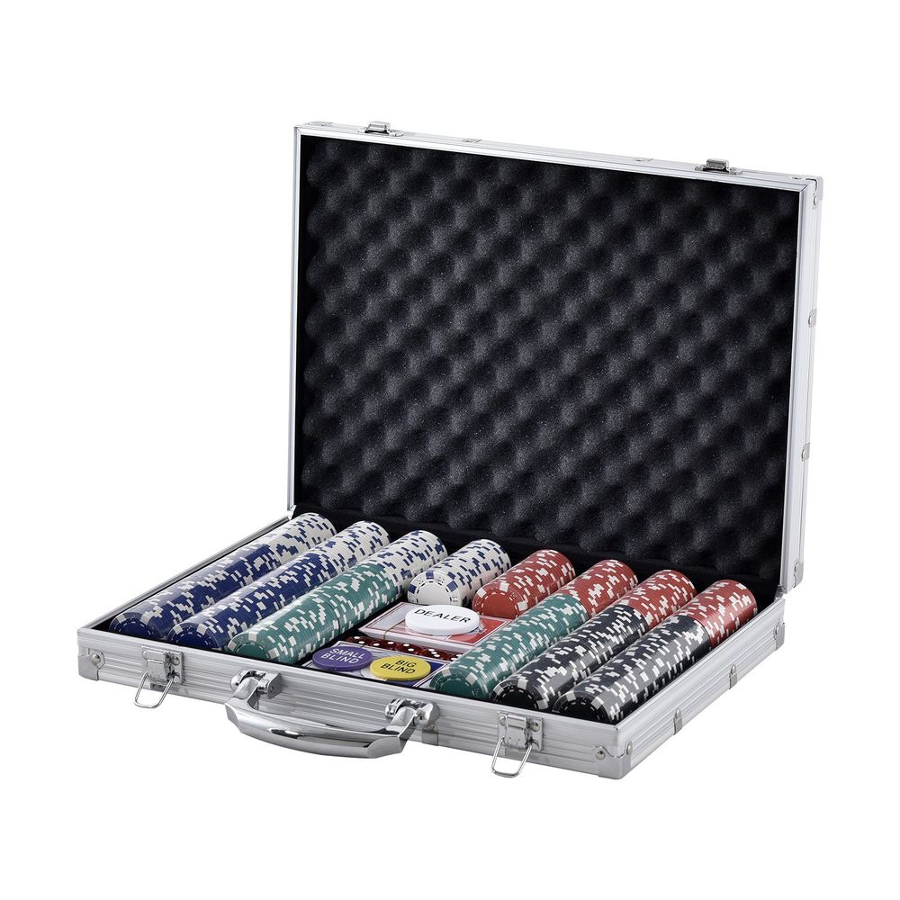 Poker Chip Set, 500-Piece Poker Set, Complete Poker Playing Game Set with Aluminum Carrying Case, 11.5 Gram Casino Chips, Cards, Buttons and Dices, for Texas Hold'em, Blackjack, Gambling