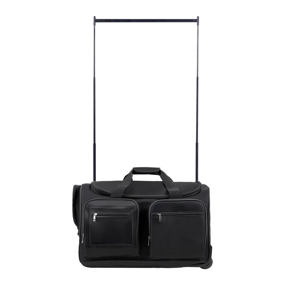 Dance Bag with Garment Rack, 23 Inch Rolling Dance Duffel, with Wheels, USB Port, Height Adjustable Clothes Rack, Privacy Protection Curtain, Ideal for Travel and Competitions, Matte Black