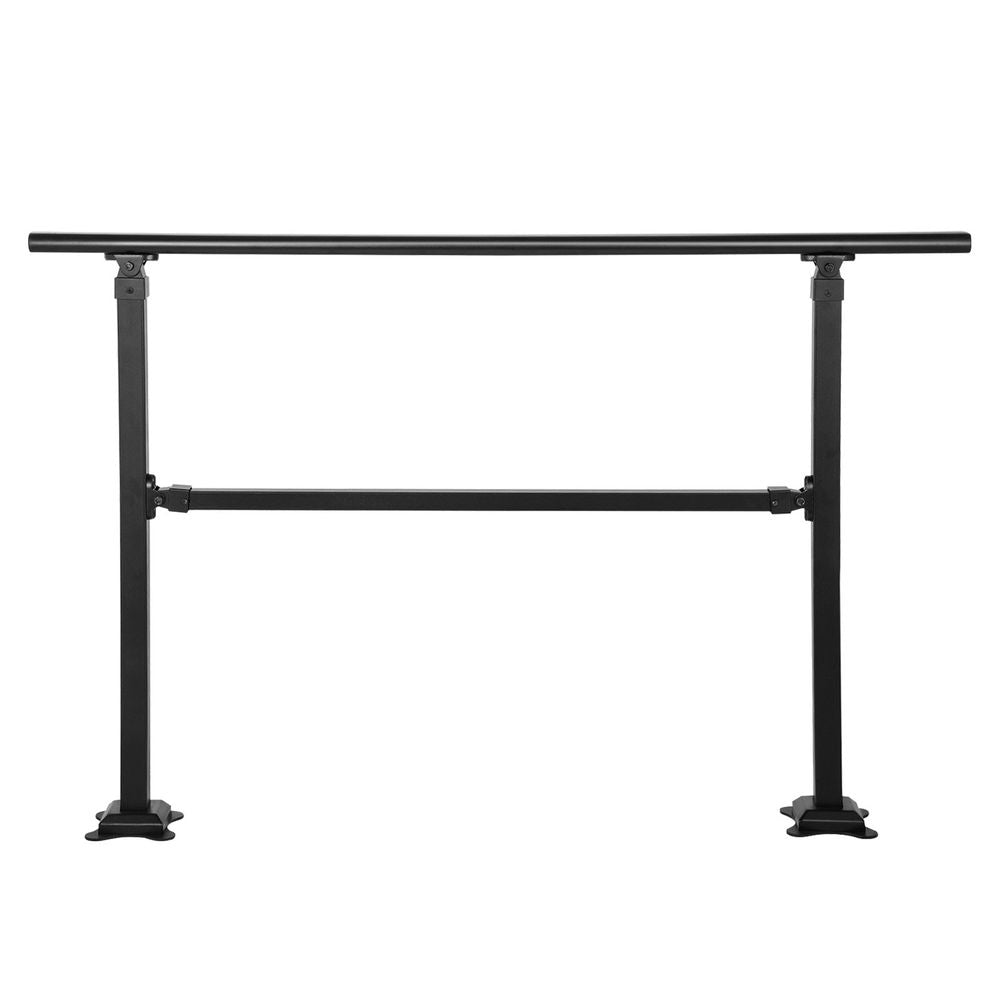 Outdoor Stair Railing, Fits for 1-4 Steps Transitional Wrought Iron Handrail, Adjustable Exterior Stair Railing, Handrails for Concrete Steps with Installation Kit, Matte Black Outdoor Handrail