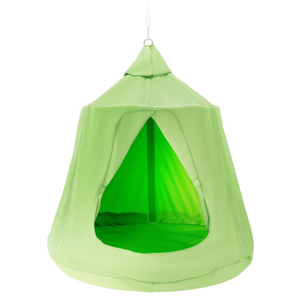 Hanging Tree Tent, 330 LBS Capacity Hanging Tent Swing for Indoor and Outdoor Hammock Sensory Swing Chair w/LED Lights String, Inflatable Base, Ceiling Swing Pod Play Tent for Kids & Adults