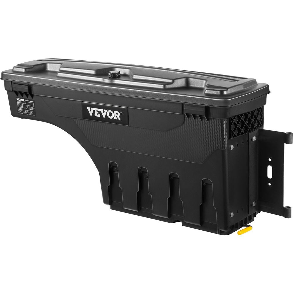 Truck Bed Storage Box, Lockable Swing Case with Password Padlock, 6.6 Gal/25 L ABS Wheel Well Tool Box, Waterproof and Durable, Compatible with Ford Super Duty 2017-2021, Passenger Side