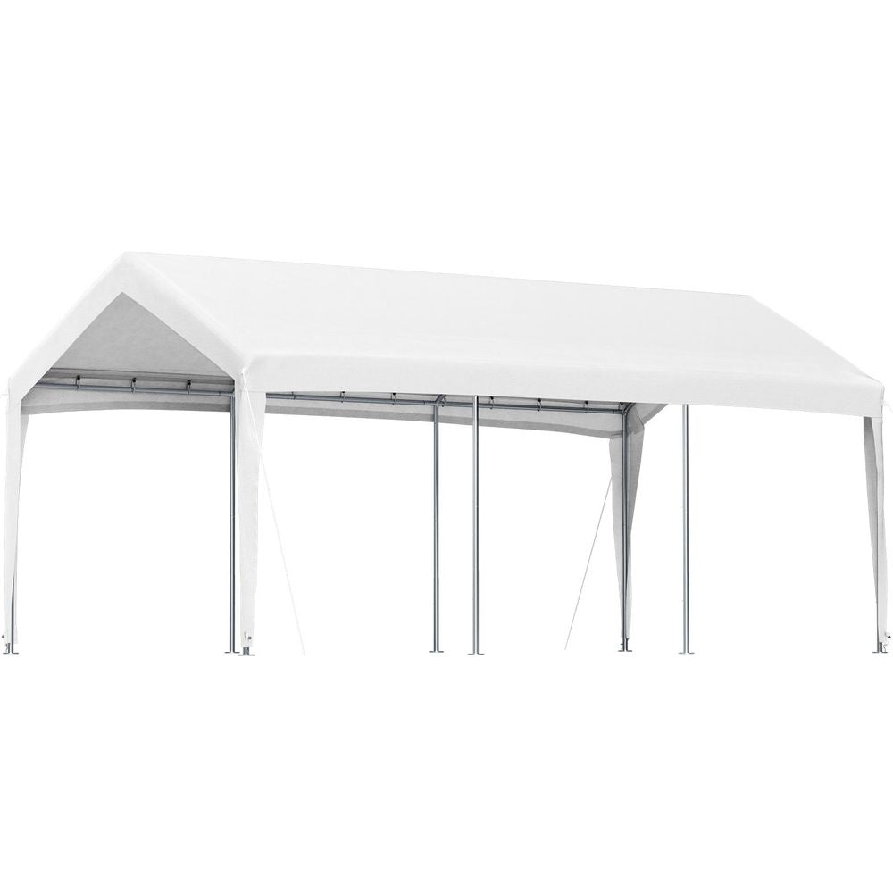 Carport Canopy Car Shelter Tent 10 x 20ft for Auto Boats with 8 Legs White