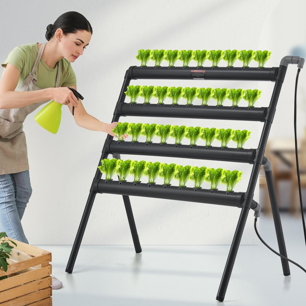 Hydroponics Growing System 36 Sites 4-Layer Hydroponic Grow Kit PVC Pipes