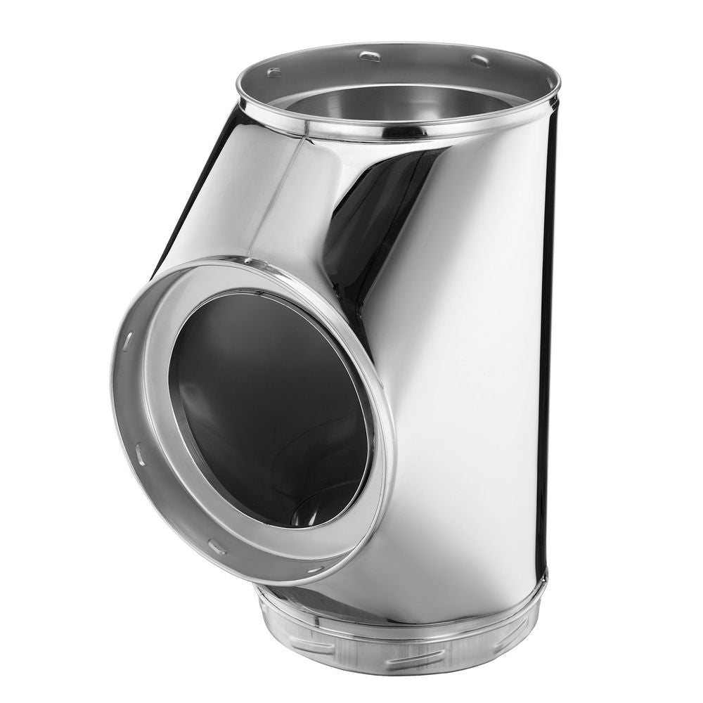 Through the Wall Kit for 6-Inch Chimney Pipe, 304 Stainless Steel External Through Wall Chimney Kit with Cone-Top Rain Cap, Adjustable Mounting Bracket, Base Support for Outdoor Roof, Silver