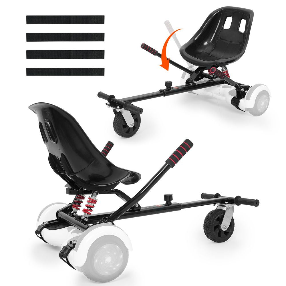 Hoverboard Seat Attachment, for 6.5" 8" 8.5" 10" Hoverboards, Dual Shock Absorption System, Grips Control, Adjustable Length 270 LBS load Capacity, Hover Board Buggy Attachment, for Kids Adults
