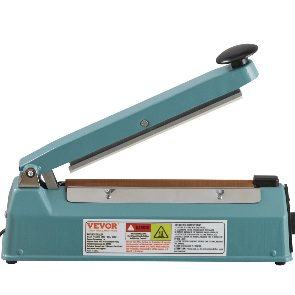 Impulse Sealer 8 inch, Manual Heat Seal Machine with Adjustable Heating Mode, Iron Shrink Wrap Bag Sealers for Plastic Mylar PE PP Bags, Portable Poly Bag Sealing Machine with Extra Replace Kit