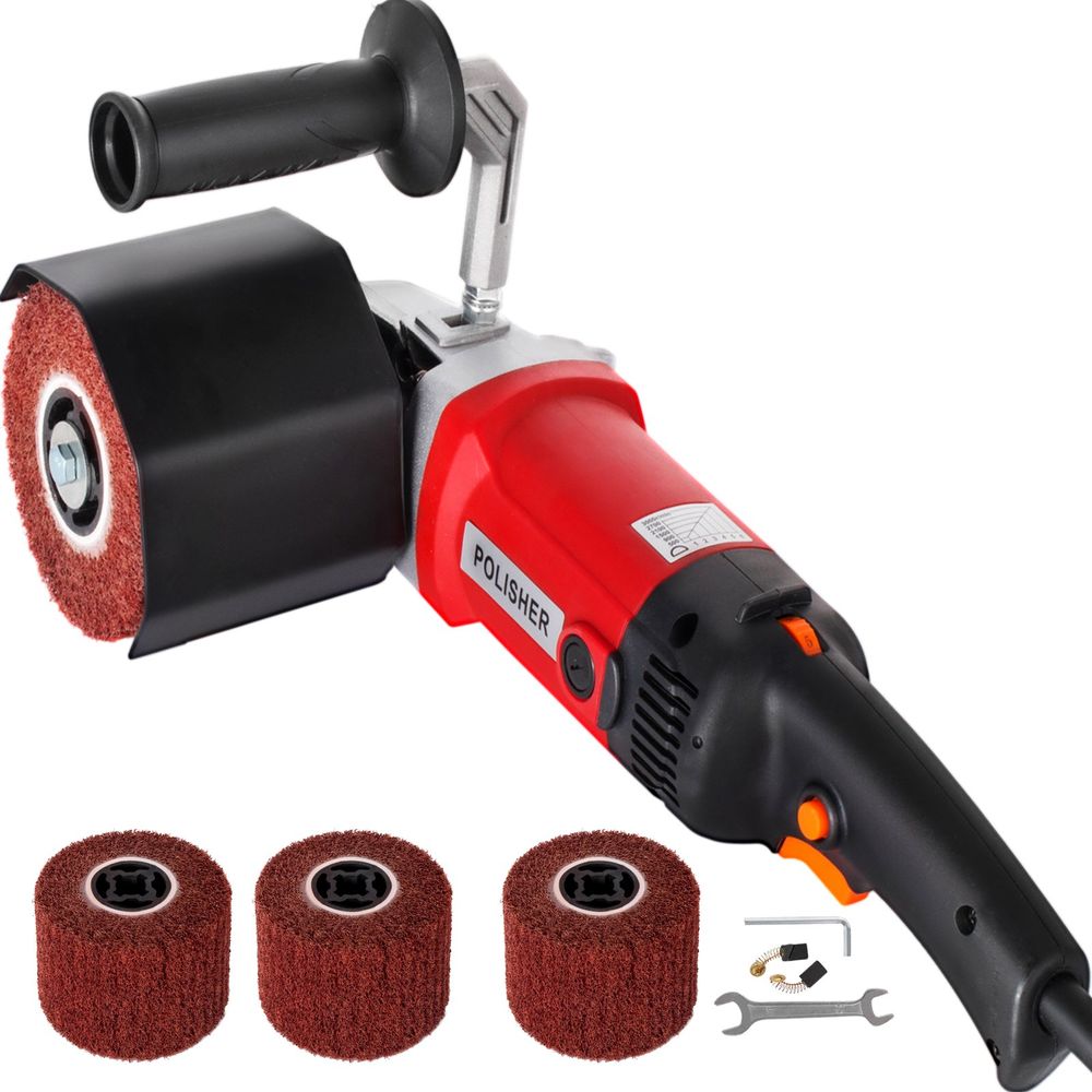 Stainless Steel Polisher Handheld Sander Polisher Wheel 1200W Burnishing Machine 4 Polishing Wheels 110V