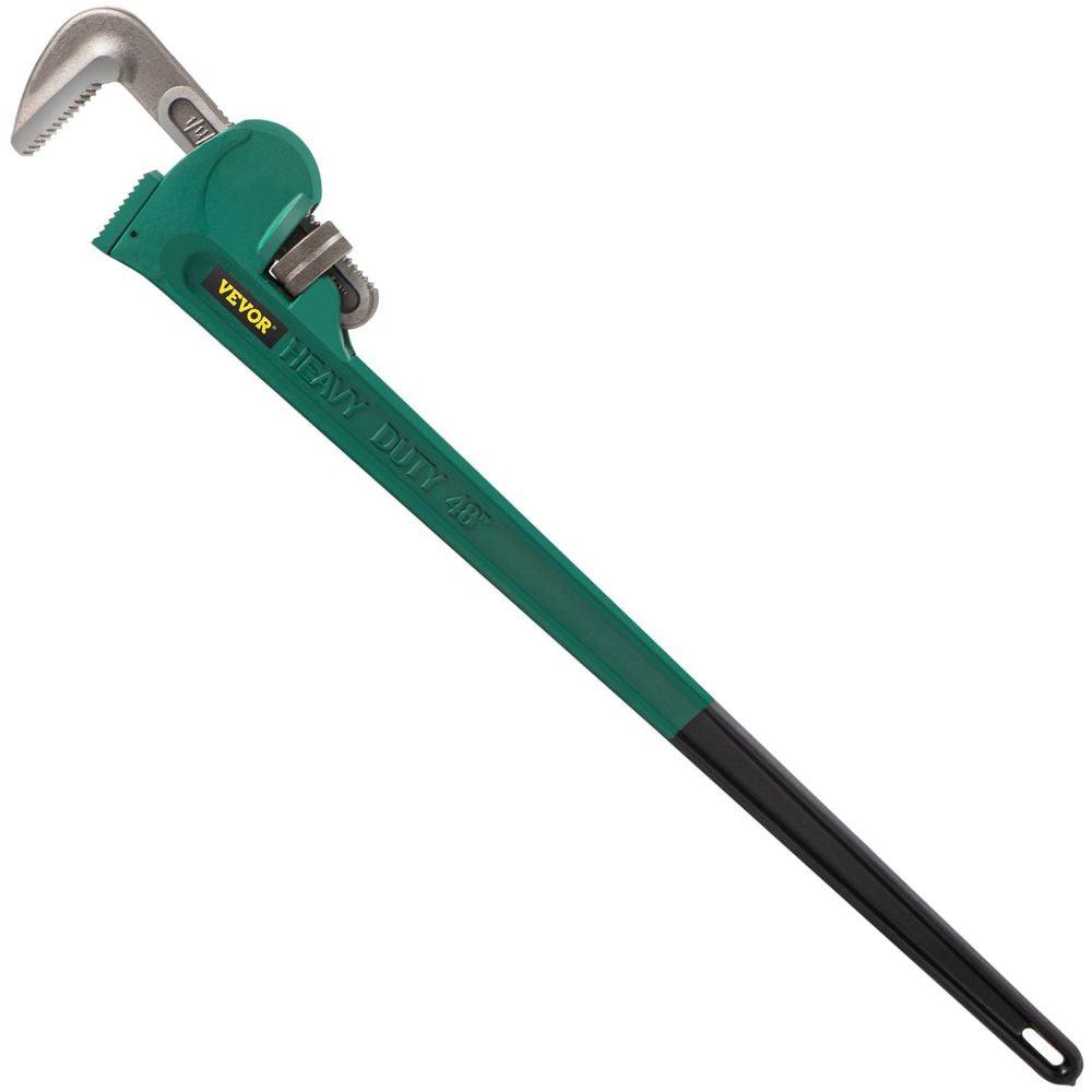 Heavy-Duty Straight Pipe Wrench 48", Pipe Wrench High Hardness and Wear-resistance,Adjustable Plumbing Pipe Wrench 4.3" Jaw Capacity,Straight Handle Plumbers Tool