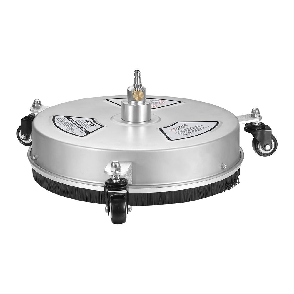 15" Pressure Washer Surface Cleaner w/ Wheels, Stainless Steel Concrete Cleaner 4000 Max PSI , 1/4" Quick-Connect Connector w/ 2 Extension Wand, Heavy Duty Power Washer For Floor Driveway, Patio