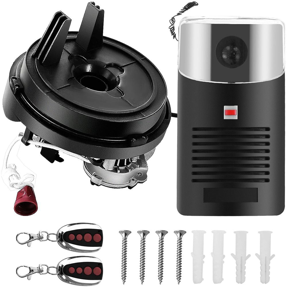 Garage Roller Door Opener, 250 N Lift Force 164 ft Remote Control, 110V Electric Roller Gate Opener, Auto Garage Roller Gate Opener Kit with 2 Remote, Apply for Garage Store