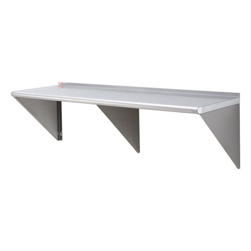 18" x 60" Stainless Steel Shelf, Wall Mounted Floating Shelving with Brackets, 450 lbs Load Capacity Commercial Shelves, Heavy Duty Storage Rack for Restaurant, Kitchen, Bar, Home, and Hotel