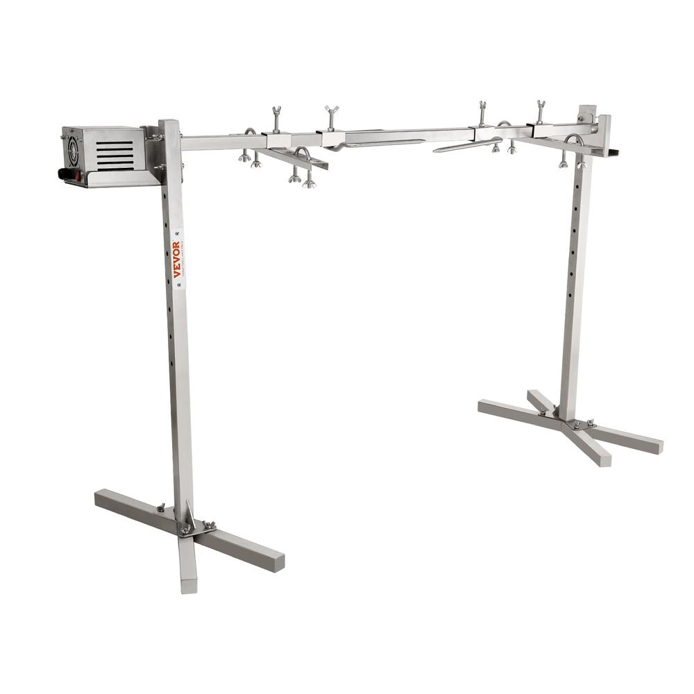 46" Electric BBQ Rotisserie Grill Kit, 90 lbs Capacity Heavy Duty Grilling Kit, Automatic 42W Motor and Height Adjustable Universal Roaster Stand, Stainless Steel Hexagon Spit Rod for Pig Lamb