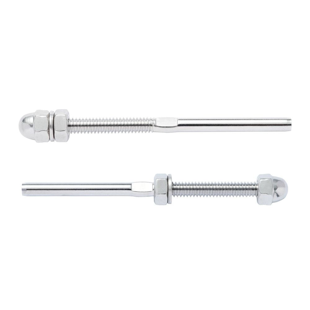 51 Pack Cable Railing Swage Threaded Stud Tension End Fitting Terminal for 1/8" Deck Cable Railing, T316 Stainless Steel, Cable Railing Tensioner 1/8" for Wood/Metal Post, Silver