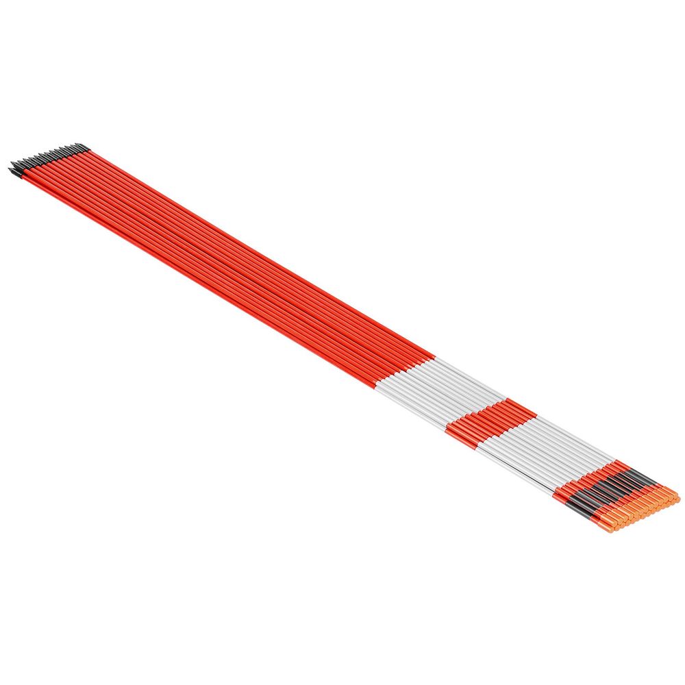 20Pcs Reflective Driveway Markers 1/4" Dia 48 in Snow Stakes Reflectors Orange