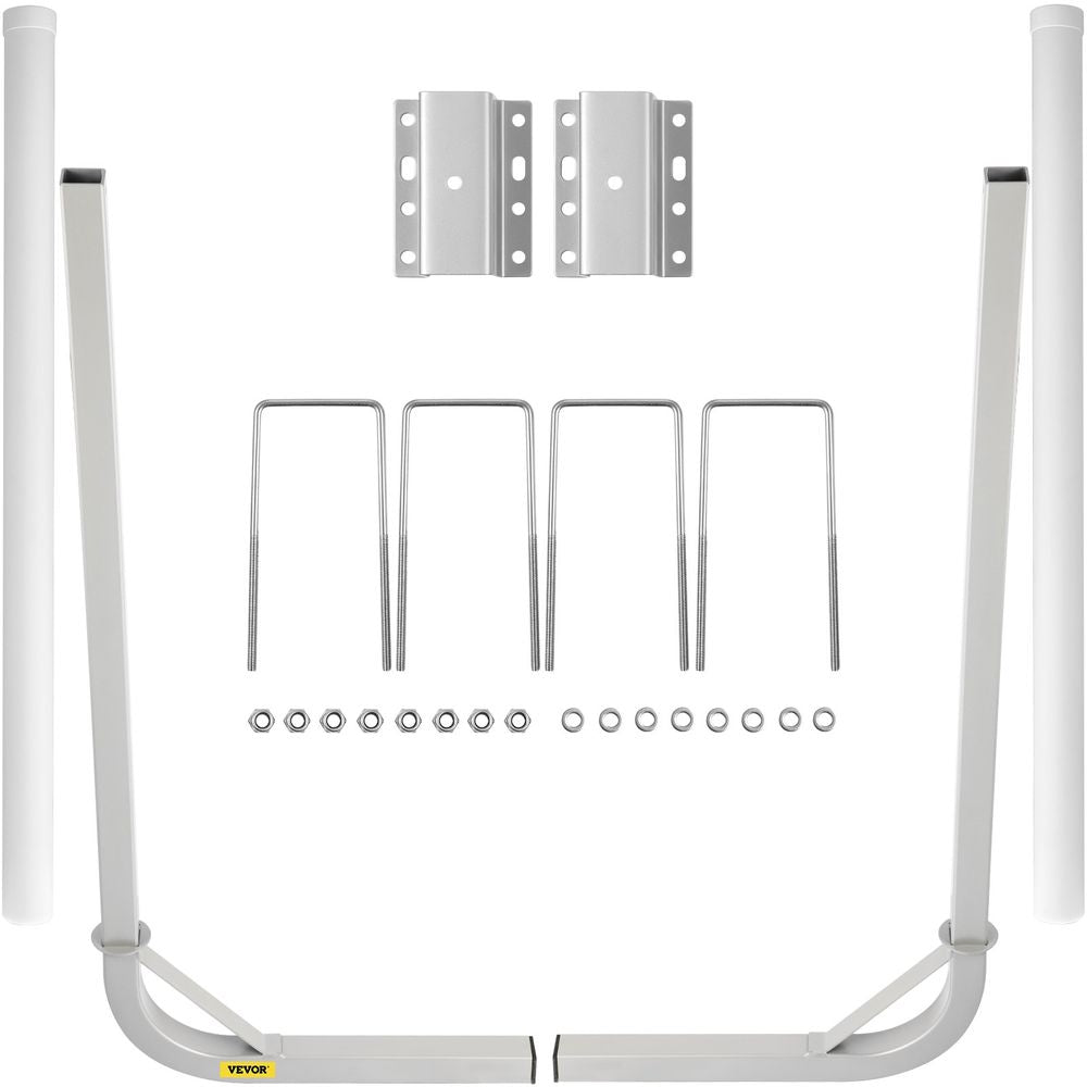 Boat Trailer Guide-on, 48", 2PCS Rustproof Steel Trailer Post Guide ons, with White PVC Tube Covers, Complete Mounting Accessories Included, for Ski Boat, Fishing Boat or Sailboat Trailer