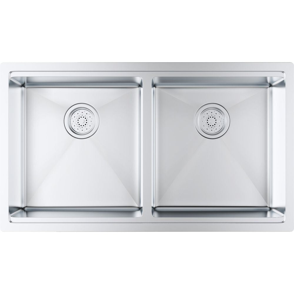 Kitchen Sink, 304 Stainless Steel Drop-In Sinks, Undermount Double Bowls Basin with Ledge and Accessories, Household Dishwasher Sinks for Workstation, RV, Prep Kitchen, and Bar Sink, 33 inch