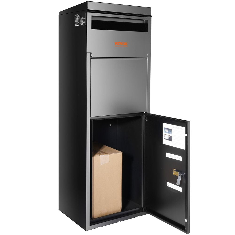 Package Delivery Boxes for Outside 13.9"x11.6"x42", Galvanized Steel Delivery Box for Packages With Coded Lock, Anti-theft Baffle, IPX3 Waterproof Package Drop Box for Outside, Porch, Curbside