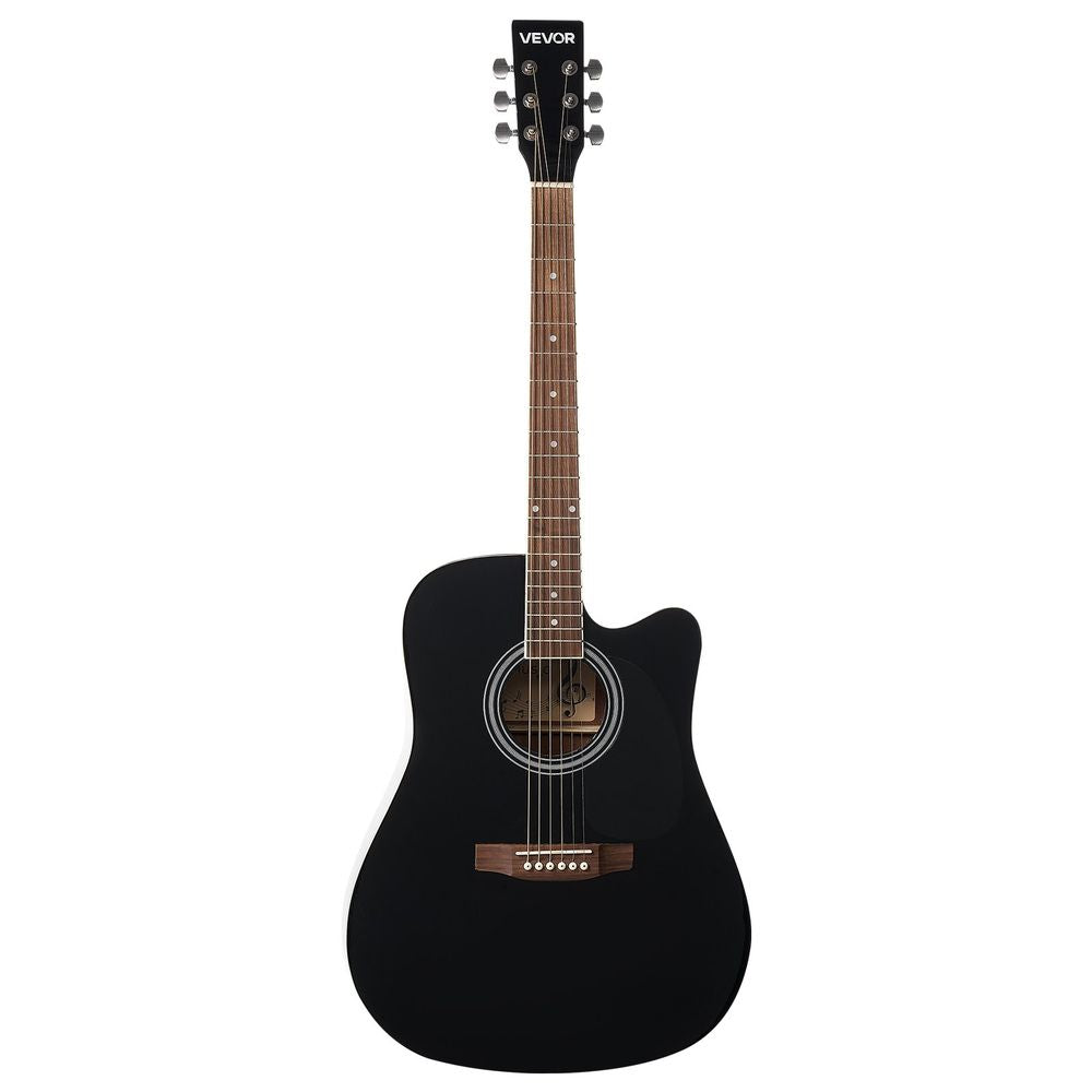 41 in Cutway Acoustic Guitar Beginner Bundle with Gig Bag for Adult Solo Black