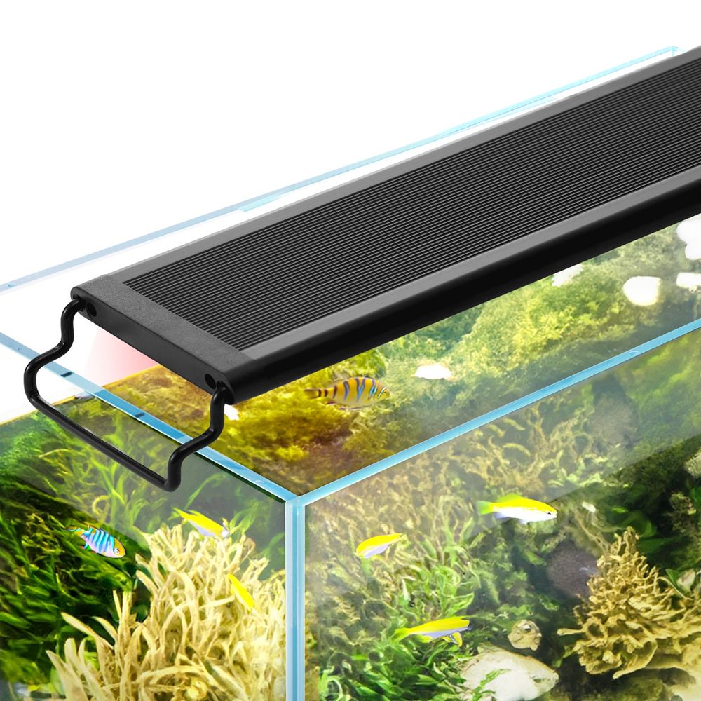 Aquarium Light, 48W Full Spectrum Fish Tank Light with 24/7 Natural Mode, Adjustable Timer & 5-Level Brightness, with Aluminum Alloy Shell Extendable Brackets for 48"-54" Freshwater Planted Tank