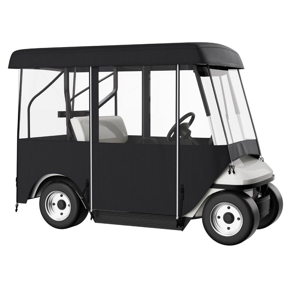 Golf Cart Enclosure 86'', 4-Person Golf Cart Cover, 4-Sided Fairway Deluxe, 300D Waterproof Driving Enclosure with Transparent Windows, Fit for EZGO, Club Car, Yamaha Cart